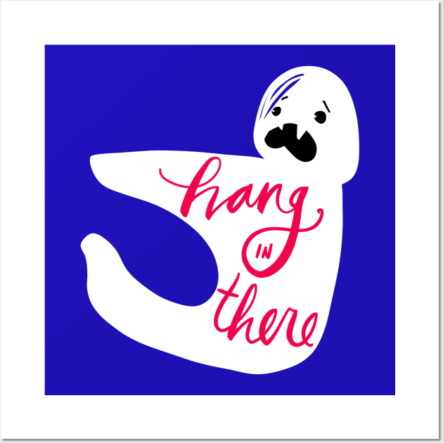 Hang In There Monster: Unique Funny Motivational T-Shirt Wall Art by Tessa McSorley